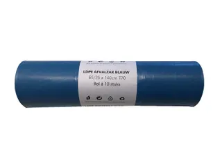 Afvalzak Kliko 240 Liter Blauw LDPE T70 10x10 Rol - 1