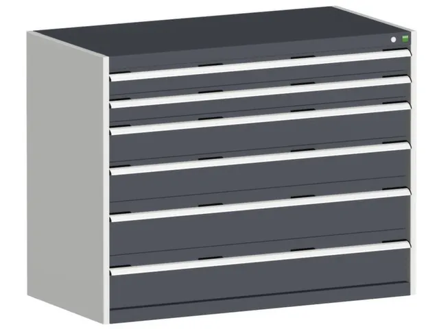 ladekast 1000x1300x650mm 6laden zware lasten RAL7035 front RAL7016