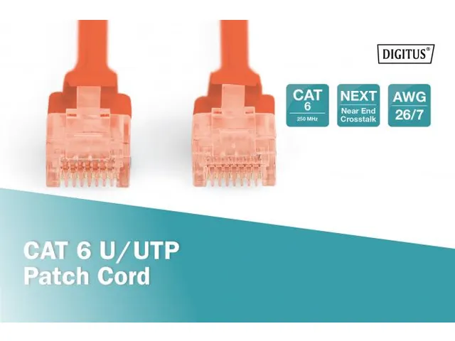 CAT 6 U-UTP patchkabel, PVC AWG 26/7 Lengte 1m Rood