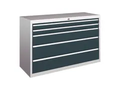 armoire à tiroirs HxlxP 800x1023x600mm RAL7035 face avant RAL7016