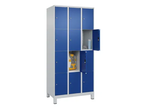 lockerkast,HxBxD 1950x900x500mm,3x4vakken,vak B 300mm,cil.-slot,voeten