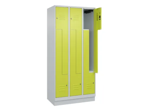 Z-garderobekast,HxBxD 1950x900x500mm,vak B 150/300mm,cil.-slot,sokkel