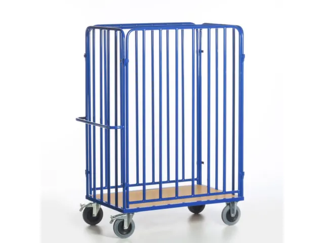 pakketwagen,draagverm. 600kg,laadvl. LxB 1000x640mm,houtetage,RAL5010