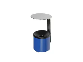 Wandasbak 0.6 liter HxØ 220x90mm Ral5010 Blauw Overkapping Rvs - 1