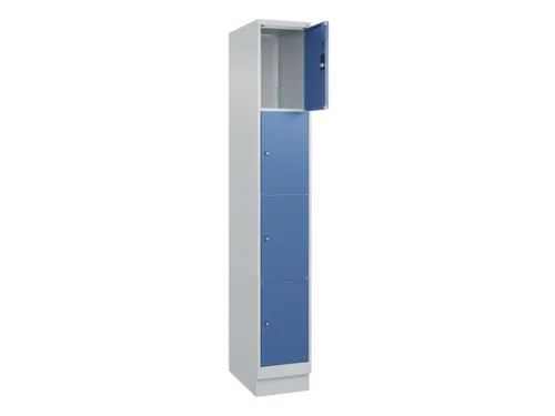 lockerkast,HxBxD 1950x300x500mm,1x4vakken,vak B 300mm,cil.-slot,sokkel