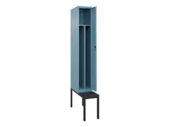 locker met bank,voor scheiding van kleding,HxBxD 2120x300x815mm,1vak