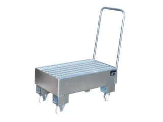 verrijdbare opvangbak,v. 2x60l vat,opvangvol. 61l,HxBxD 1075x500x940mm - 2