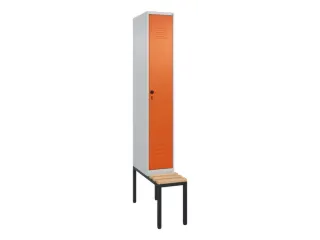 locker met bank,HxBxD 2120x300x815mm,1vak,vak B 300mm,draaigrendel - 1