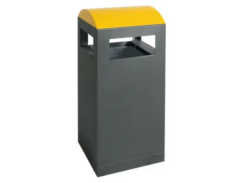afvalbak,v. buiten,40l,HxBxD 815x350x350mm,legbord,romp staal RAL7016