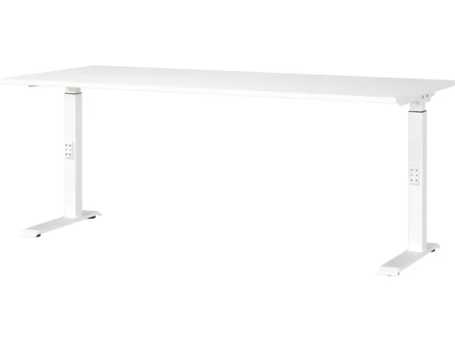 In hoogte verstelbaar bureau,HxBxD 680-910x1800x800mm,blad wit