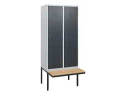 locker met bank,HxBxD 1950x800x815mm,2vak,vak B 400mm,cil.-slot