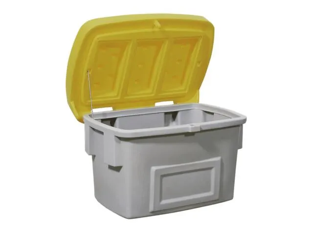 strooigoedbak,200l,HxBxD 665x975x705mm,PE,grijs,deksel geel