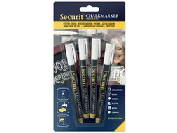 Securit Krijtmarker Small Wit, Blister Met 4 Stuks