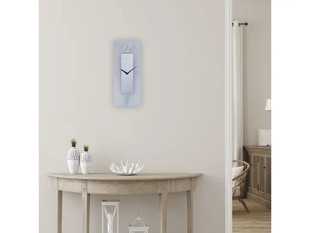 Wandklok Nextime 20x50cm glas Frosted/Mirror Dali
