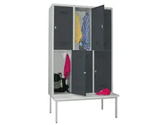 banklocker,dubbeldeks,HxBxD 2150x1200x800mm,RAL7035,front RAL7016