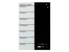 Glasmagneetbord Naga 40x60cm weekplanner NL zwart/wit