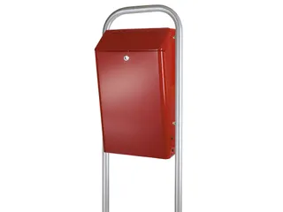 Buitenafvalbak met klep 50 Liter Rood - 1