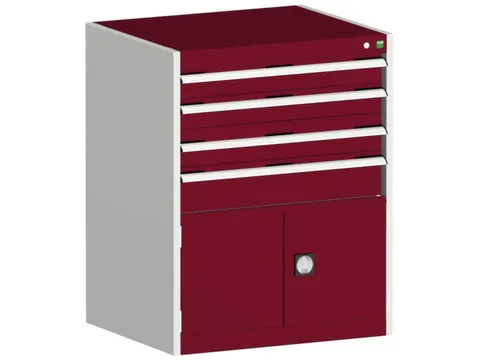 ladekast HxBxD 1000x800x650mm 4laden romp RAL7035 front RAL3004