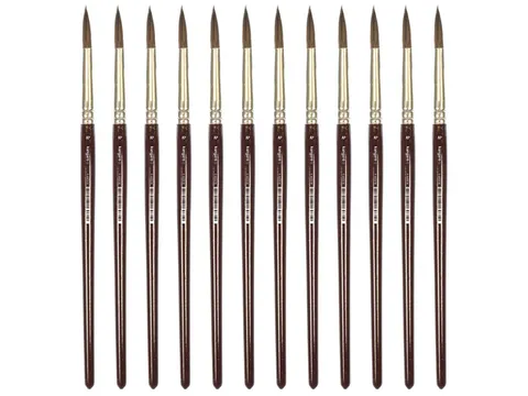 Ronde penseel Kangaro #10 kort gelakt hout doos a 12 stuks