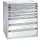 ladekast HxBxD 1200x1005x695mm 8laden RAL7035 front RAL7035