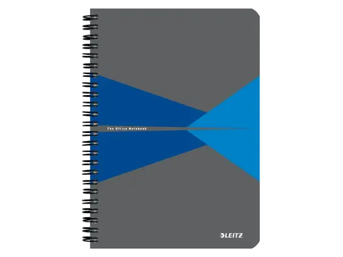 Notitieboek Leitz Office A5 lijn 180pag grijs Blauw