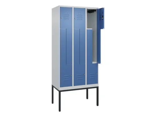 Z-garderobekast,HxBxD 2120x900x500mm,vak B 150/300mm,cil.-slot
