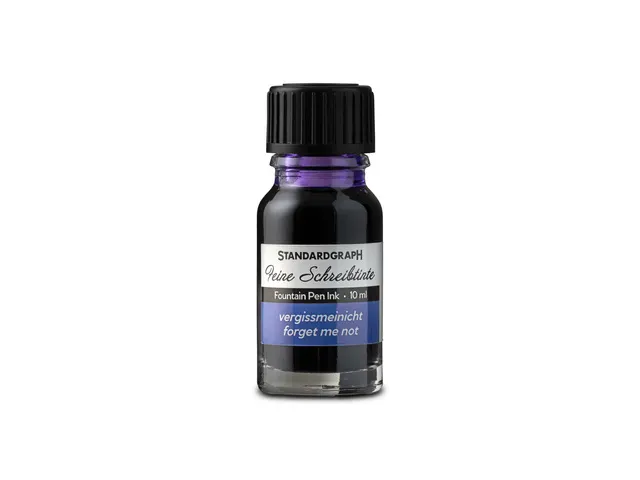 Set de calligraphie Standardgraph bleu avec plume en verre et encrier