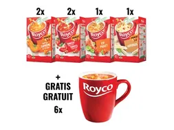 Royco ACTIE ROYCO 1 6 pakken soep + GRATIS 6 mokken