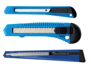 Snijmes Westcott Office 9mm met schuifsluiting en metalen houder blauw - 3