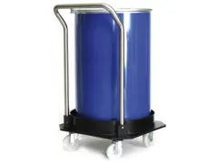 verrijdbare PE-opvangbak,v. 1x200l vat,opvangvol. 25l,HxØ 1100x670mm