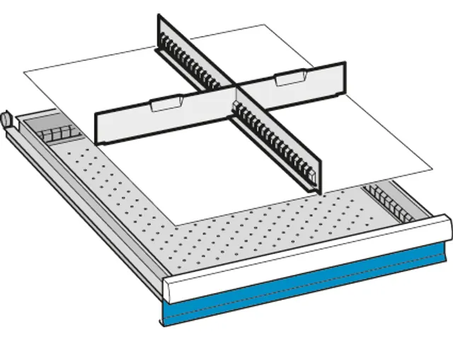 lade-indelingsset,v. werkbank,2scheidingswanden,v. front H 150mm