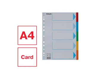 Tabbladen Esselte A4 11-Gaats Karton 5-Delig Met Voorblad Assorti - 4