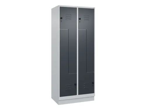 Z-garderobekast,HxBxD 1950x800x500mm,vak B 200/400mm,draaigrendel