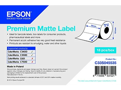 Premium Mat Label 76x127mm 265 Labels