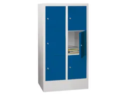 lockerkast,HxBxD 1187x600x500mm,2x3vakken,RAL7035,front RAL7035