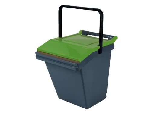 Easytech Afvalscheidingsbak Kunststof 40 Liter Grijs Groen