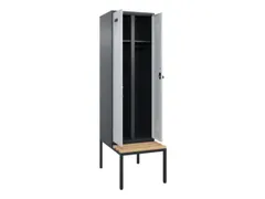 locker met bank,voor scheiding van kleding,HxBxD 2120x600x815mm,2vak