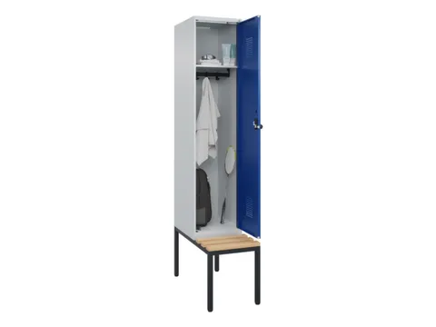 locker met bank,HxBxD 2120x400x815mm,1vak,vak B 400mm,draaigrendel