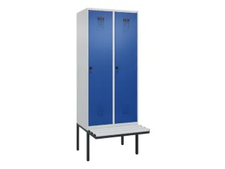 locker met bank,HxBxD 2120x800x815mm,2vak,vak B 400mm,draaigrendel - 2