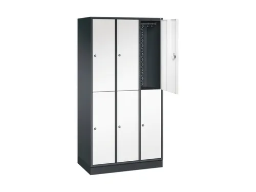 Dubbeldekse garderobekast,HxBxD 1950x920x500mm,3x2vak.,vak B 260mm