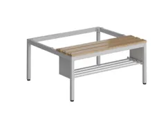 Zitbank v. garderobekast/lockersysteem 420x870x800mm hardhout rooster