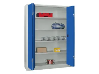 Ruime Vouwdeurkast 1950x1500x400mm 4legborden Ral7035 Front Ral5010 - 1