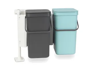Inbouwafvalemmer Sort & Go 2x12 liter Mint Grijs Brabantia - 2
