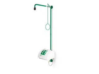 plens-/oogdouche,m. wasbak m. afdekking,RVS/messing,groen - 1