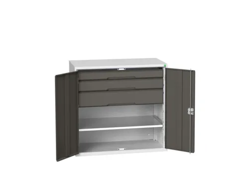 universele kast,HxBxD 1000x1050x550mm,1xStalen bodem,3lade(n)