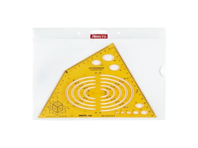 Tekensjabloon axonograph 240x135x1,2mm