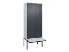 armoire vestiaire noir et blanc HxlxP 2120x800x815mm 2compart.