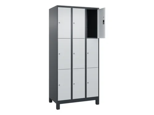 lockerkast,HxBxD 1950x900x500mm,3x3vakken,vak B 300mm,cil.-slot,voeten