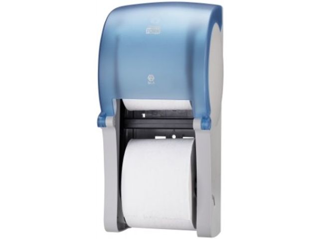 Twin Coreless Mid-size Toilet Roll Dispenser blauw