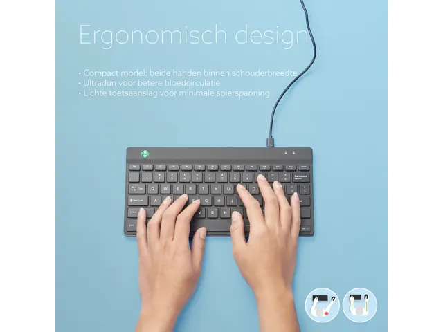 Toetsenbord R-Go Ergonomisch Compact Break QWERTY (US) Zwart